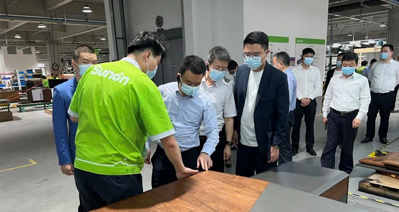 江西省撫州市委書記一行到圣奧錢塘區智造基地調研